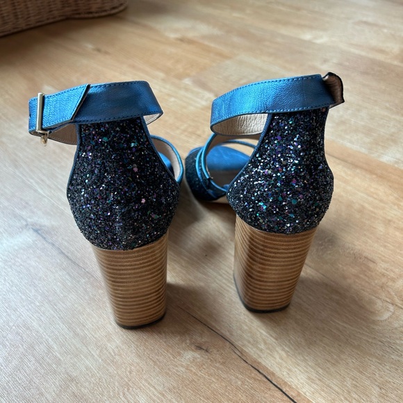 NWOT Anthropologie sparkly blue heels - Picture 7 of 10